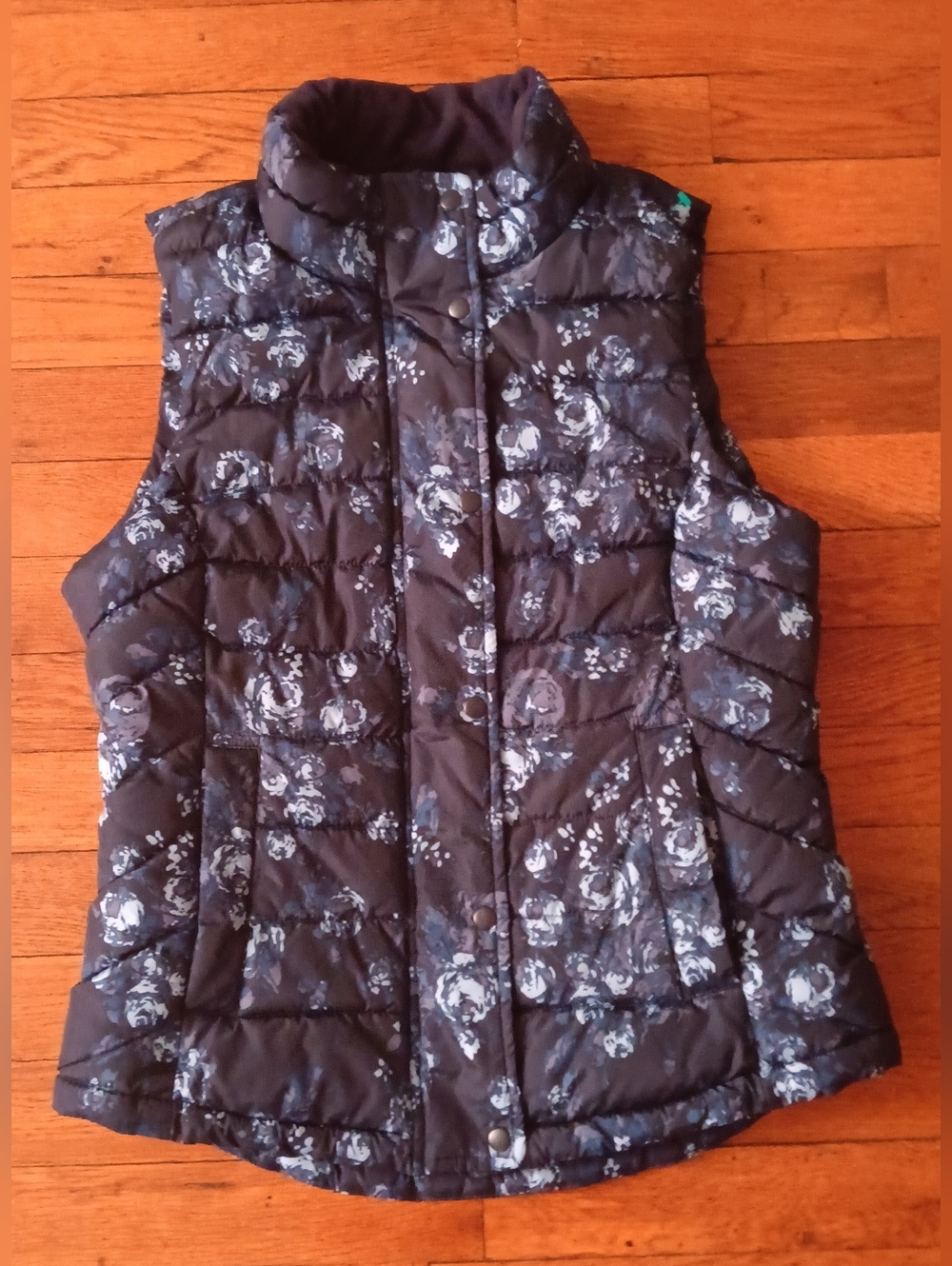 Girl's Quilted Floral Puffer Vest